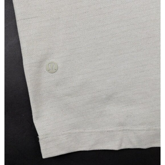 Lululemon Evolution Polo Men's Fits Small Light Gray Striped Stretch Shirt - Picture 3 of 12